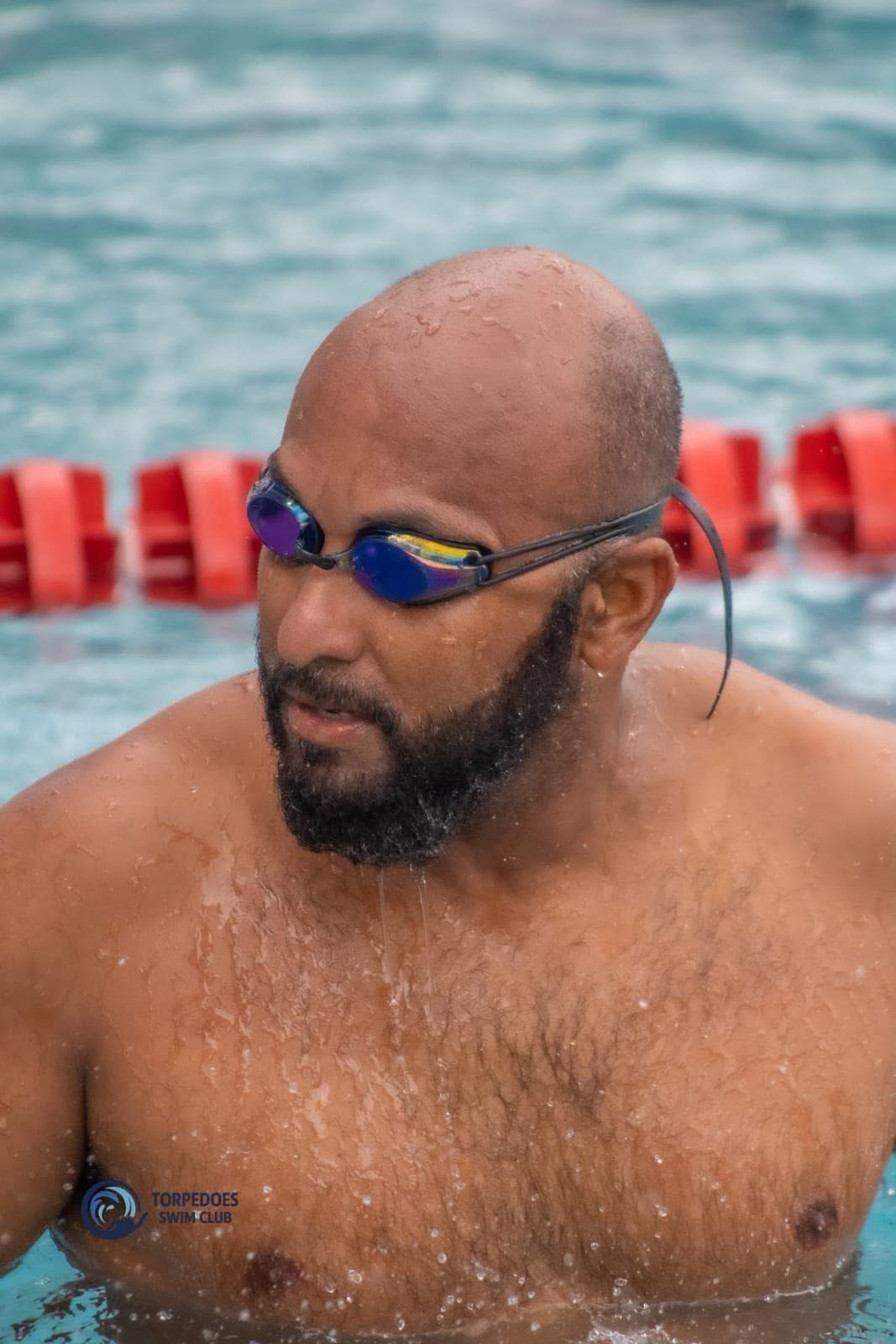 Coach Ancil in the pool
